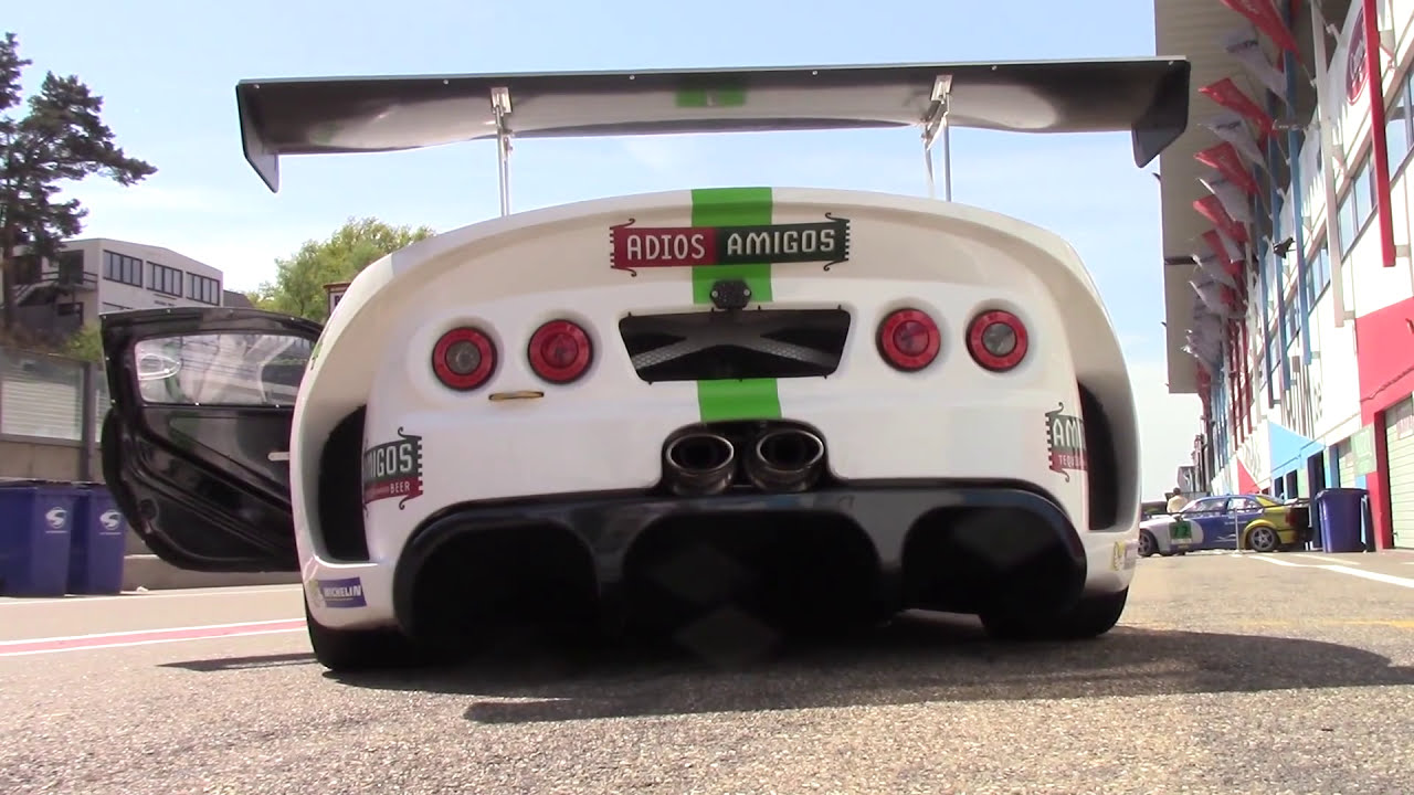 Ginetta G55 GT4 Start up,Accelerations and Fly By's on racetrack