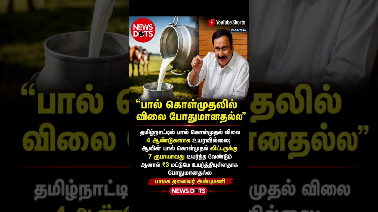 #newsdots #anbumani #pmk #leader #tamilnadu #milk #aavin #product #purchase #price #hike #tvk #viral