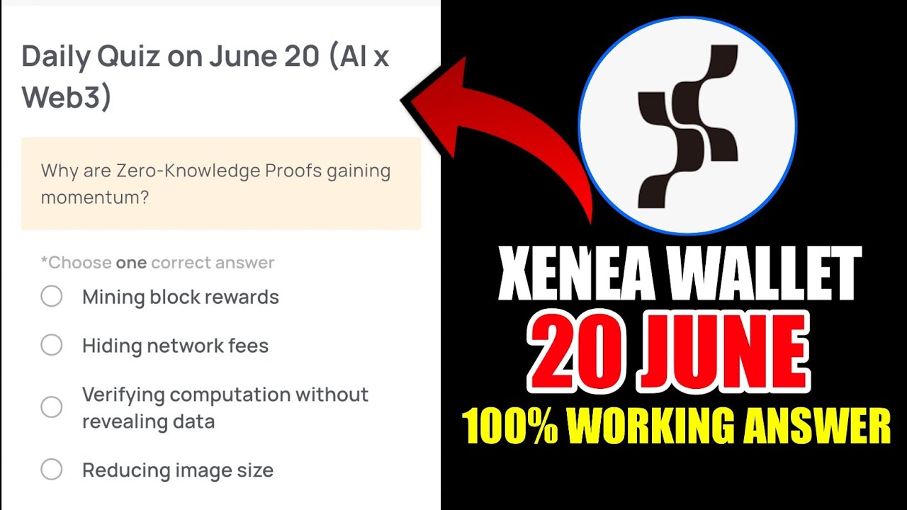 Xenea Wallet Quiz Answer June 20 | Xenea Wallet Quiz June 20 | Xenea Wallet Voucher Code Today