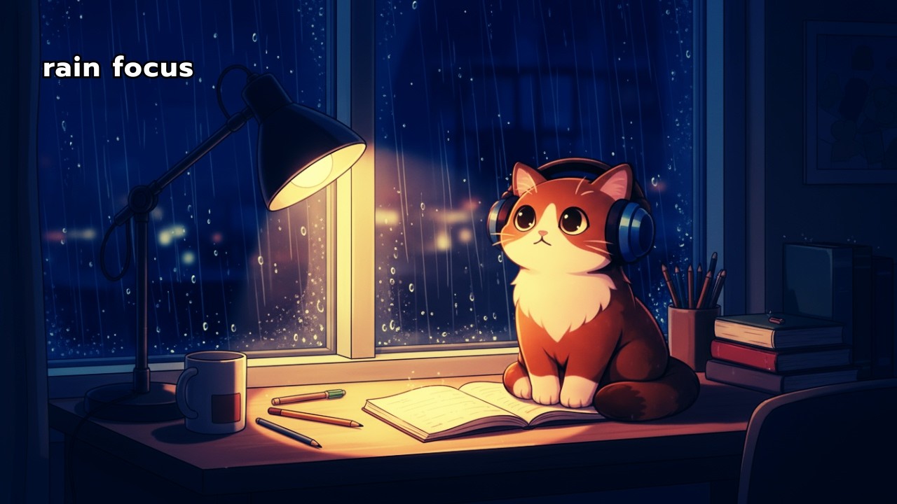 night rain study lofi 🌧️ calm focus background music (2 hours)