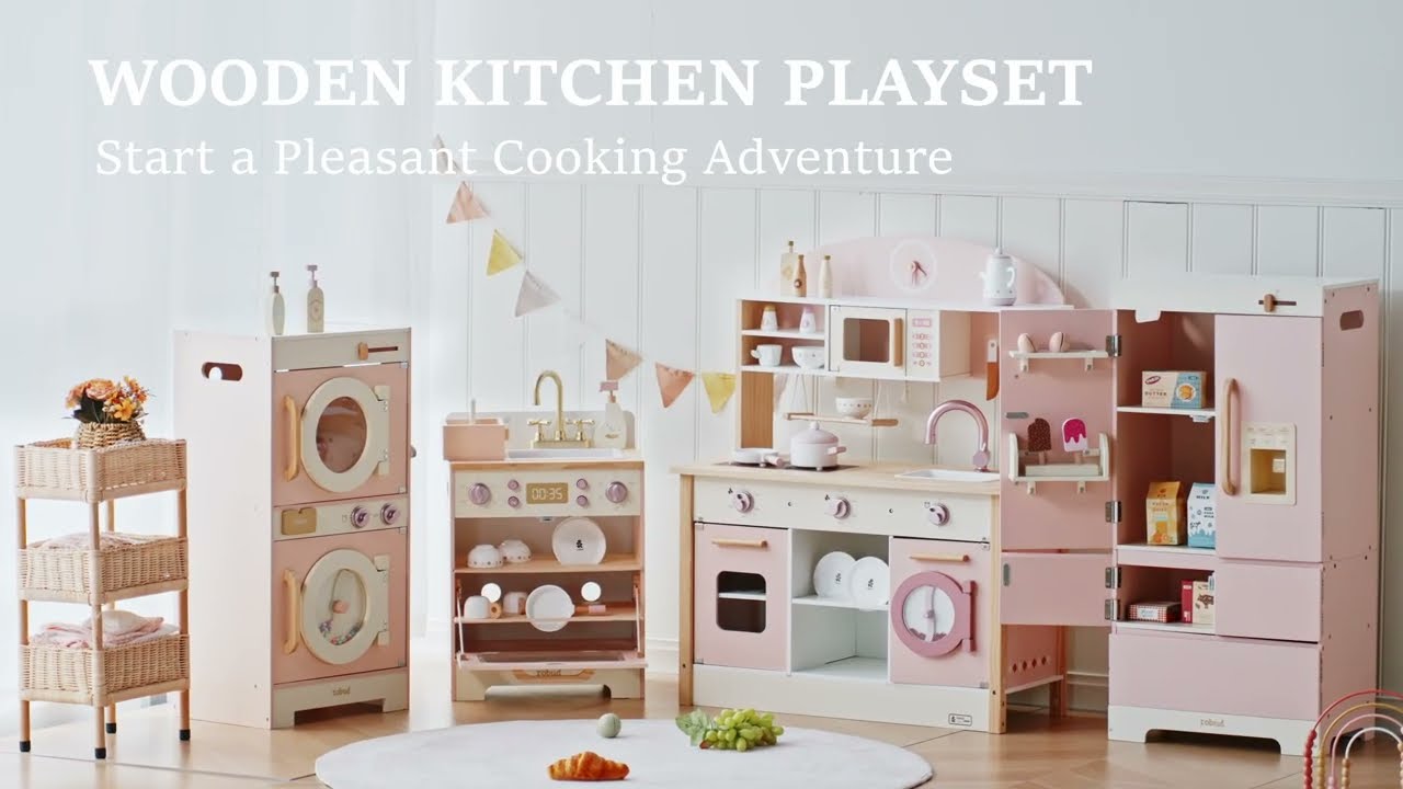 Robud Wooden Kids Kitchen PlaySet Series -Pink