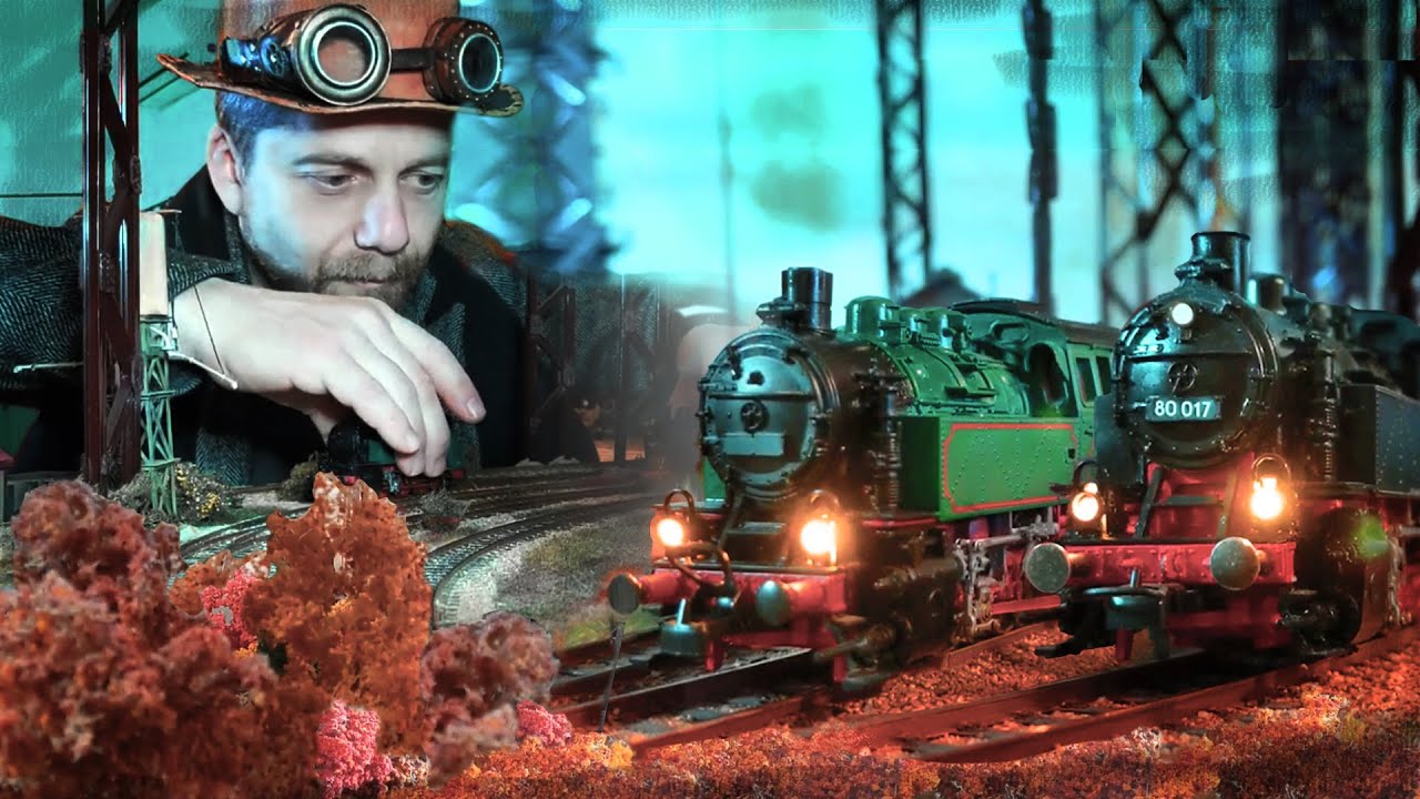 Takes two to steam : Model train steampunk layout