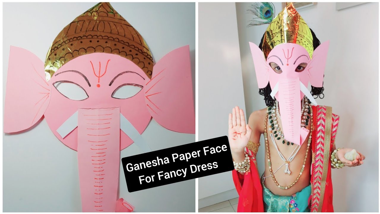 How to make Ganesha Face for kids || DIY || Easy to make for Fancy Dress competition#diy#trending