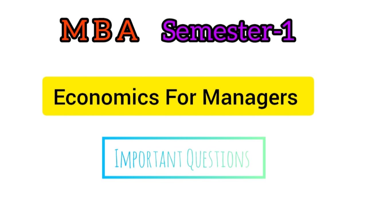 Economics For Managers|MBA semester -1|Important Questions of 2026@GrowWithCommerceStudent