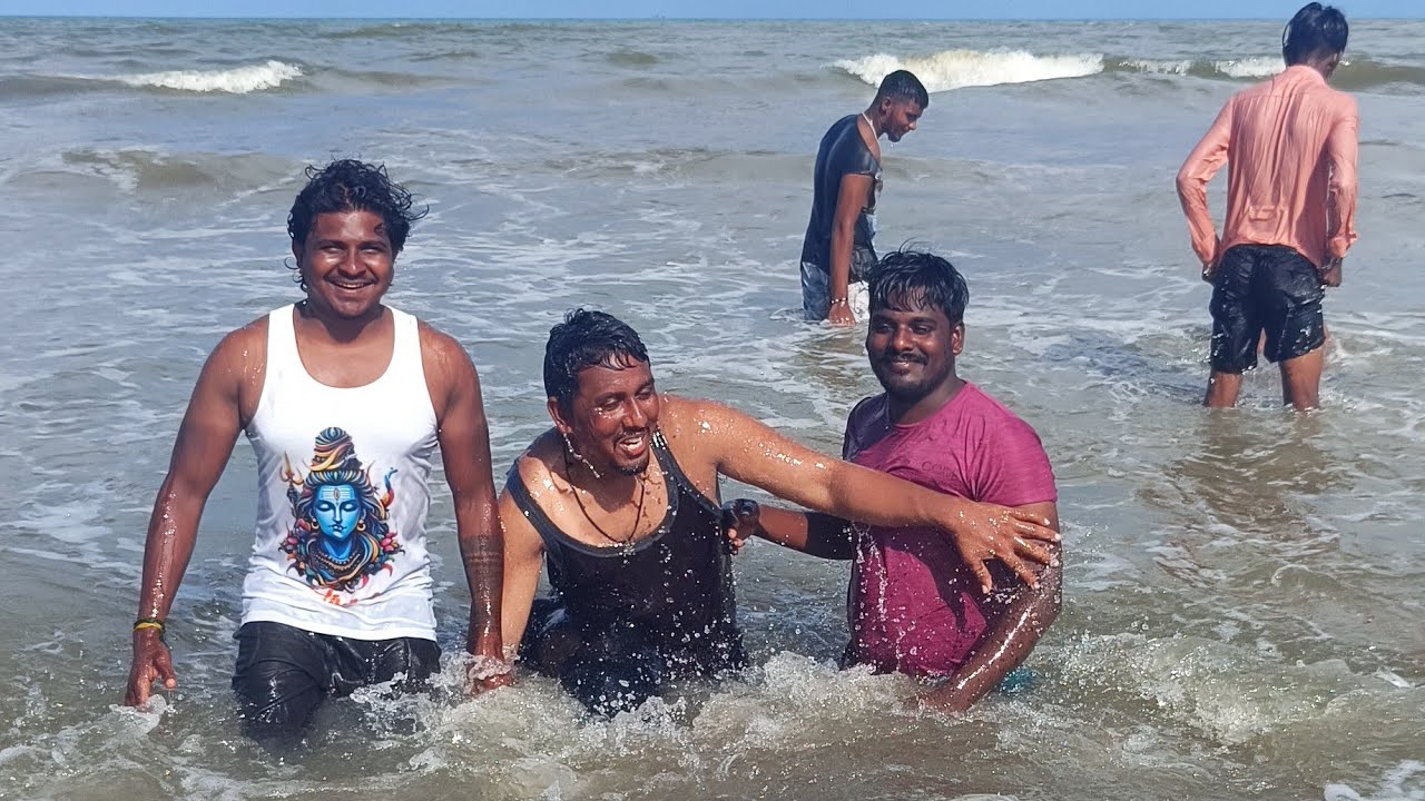 live Velankanni beach friends and other peoples full all covering my channel real @Real bhai