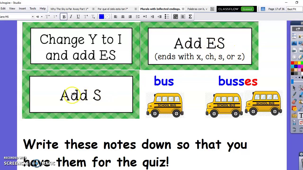 Plurals with inflected endings