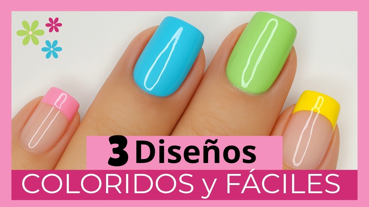 ¡3 Diseños de Uñas Coloridas Súper Fáciles que Tienes que Probar!