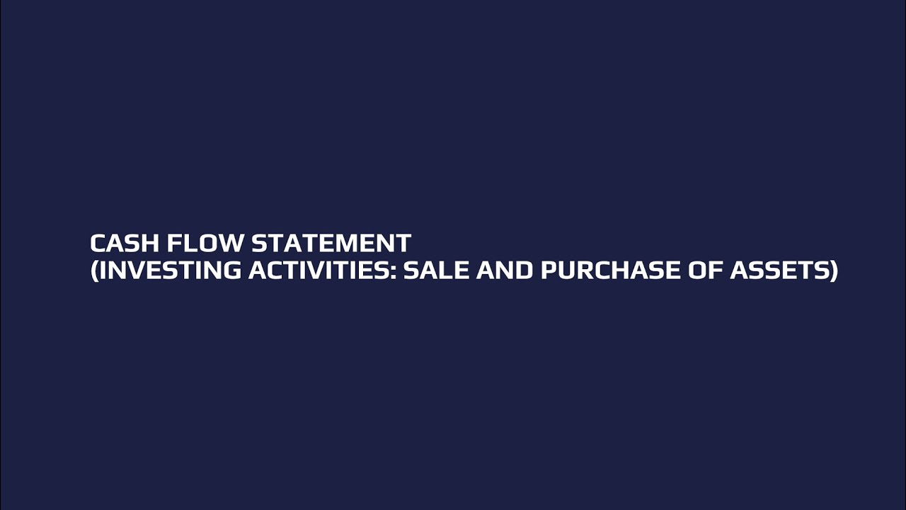 Understanding the Cash Flow Statement | Investment Activities