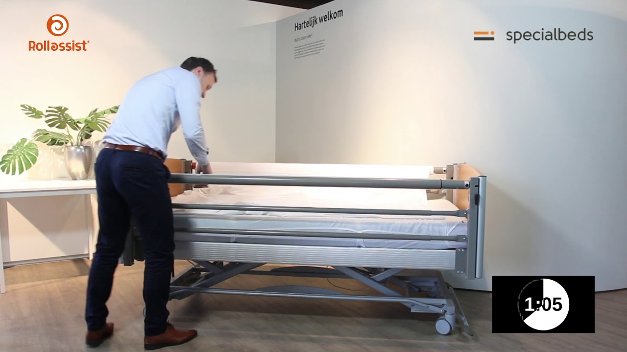 RollAssist: In 3 minuten van standaard hooglaagbed naar speciaal zorgbed!