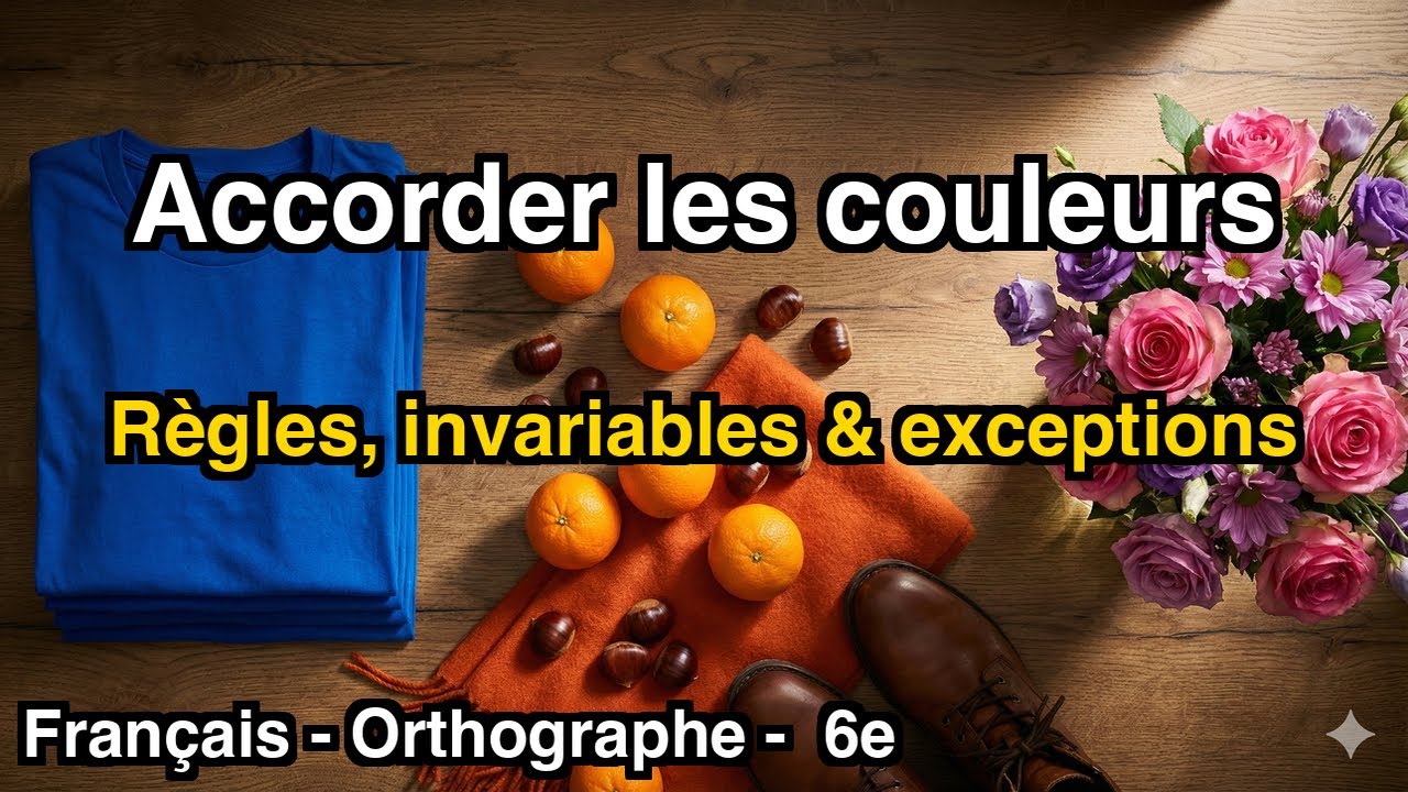 Maîtriser l'accord des adjectifs de couleur