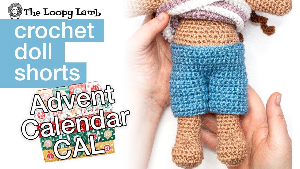 How to Crochet Doll Shorts Free Pattern - Amigurumi Advent Calendar CAL