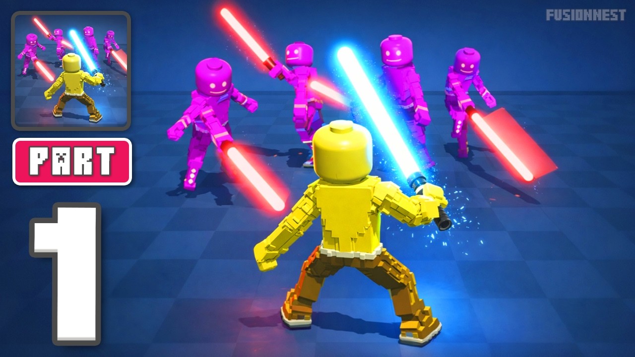 Block Gladiator 3D: Sword Duel - Gameplay Walkthrough Part 1 - Sword Clash Arenal (iOS, Android)