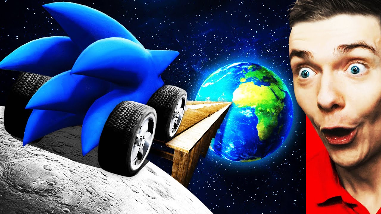 Jumping MOON RAMP With SONIC CARS In GTA 5
