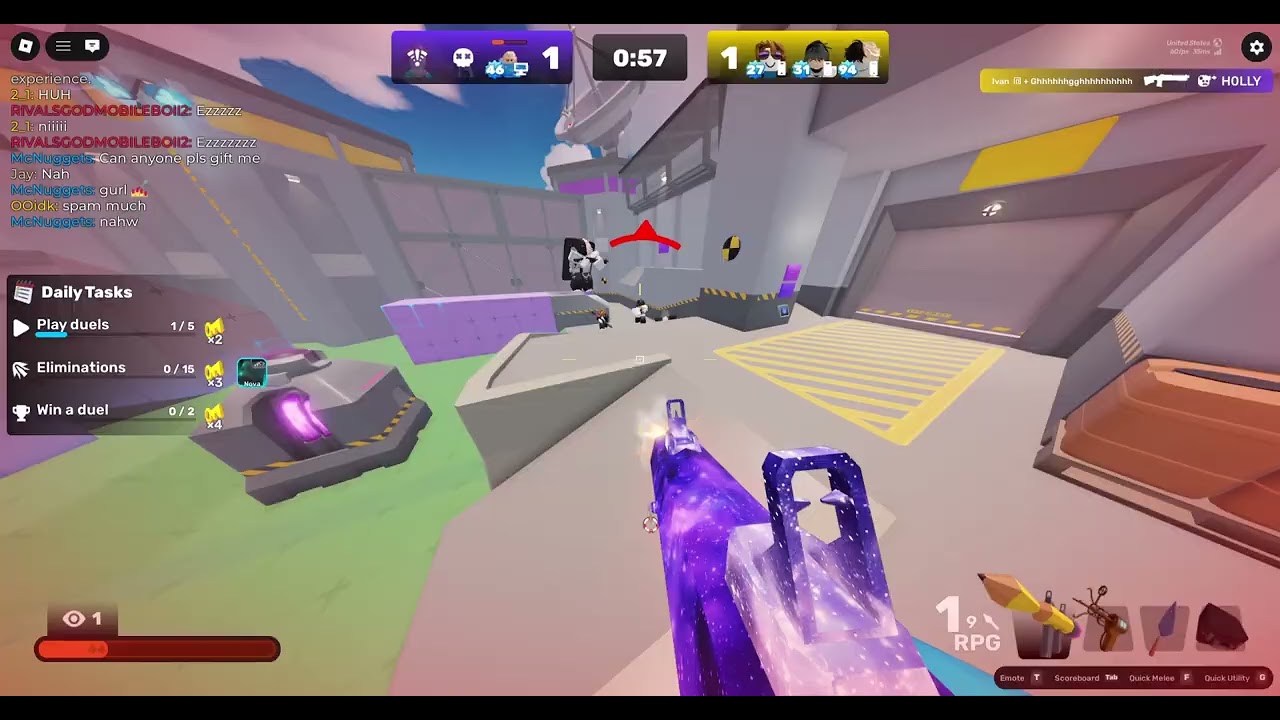 playing roblox rivals (again)
