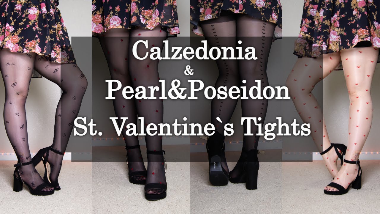 St. Valentine`s day try on&review! Calzedonia and Pearl&Poseidon patterned pantyhose/tights.