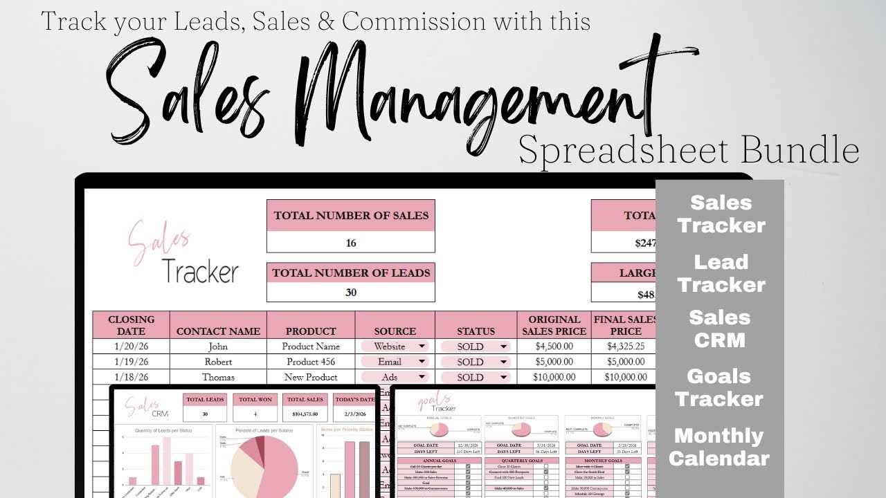 Шаблон управления продажами, таблица Google Sheets для CRM-системы продаж, таблица Excel для отсл...