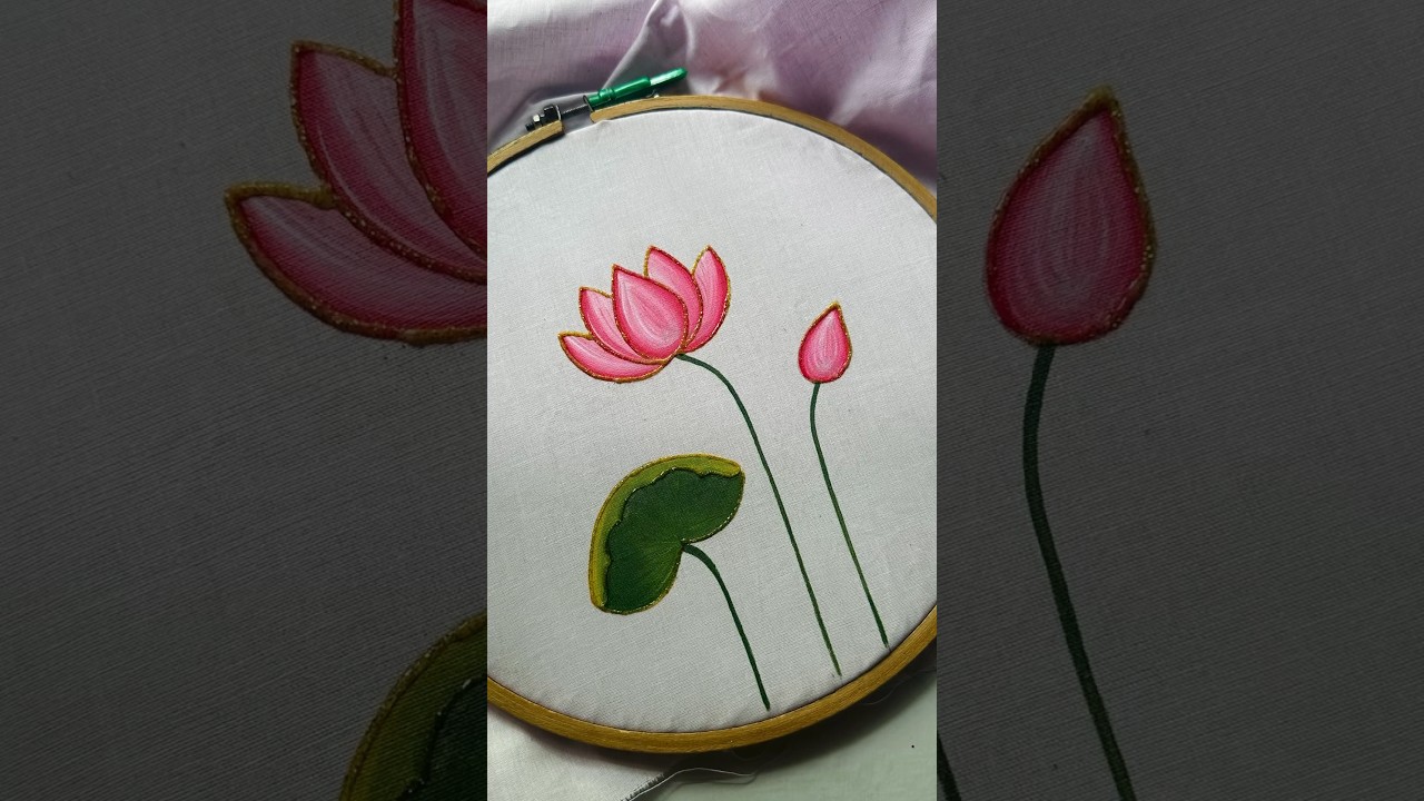 Pichwai lotus fabric painting✨Full video on my channel.  