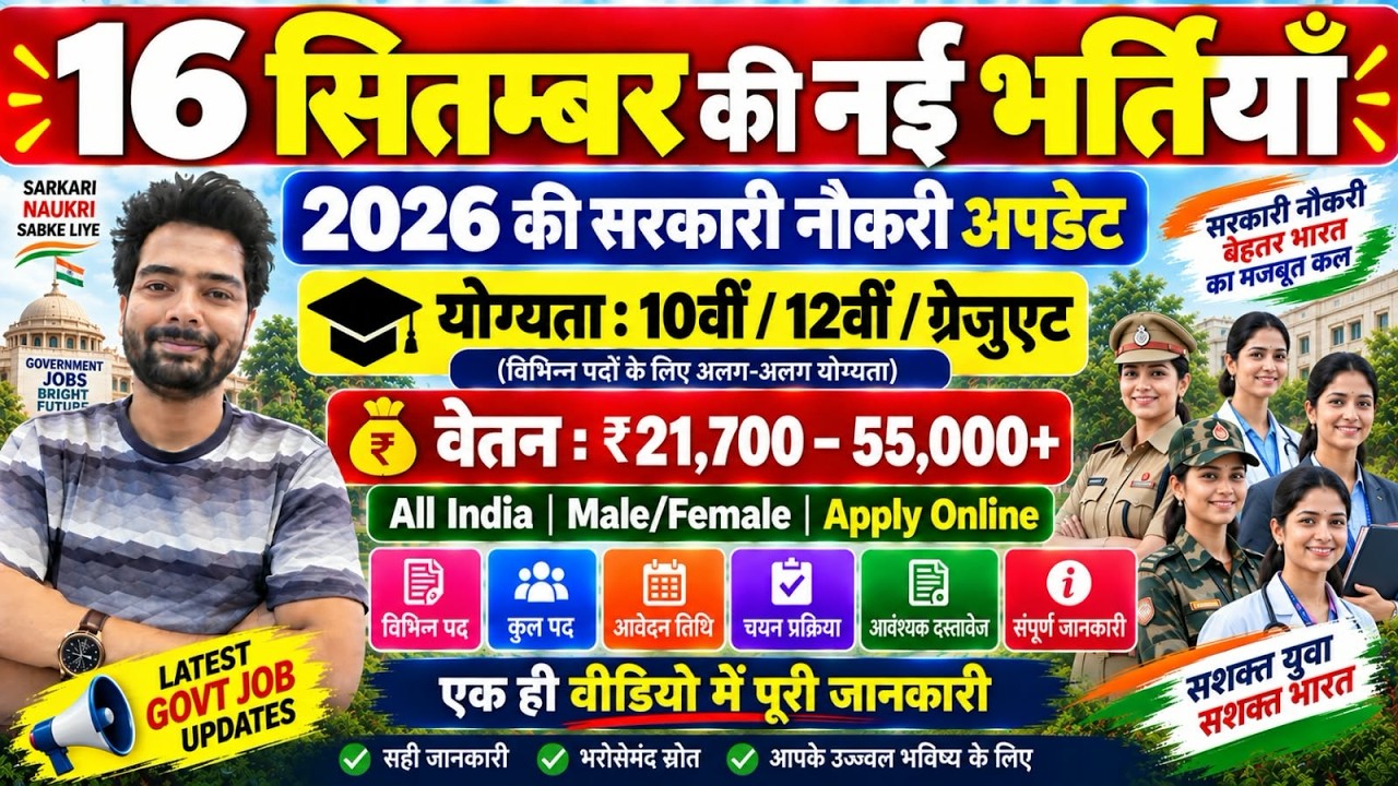 New Government Job Vacancy 2026 | 10th 12th Pass Govt Jobs | September 2026 Govt Jobs | New Vacancy