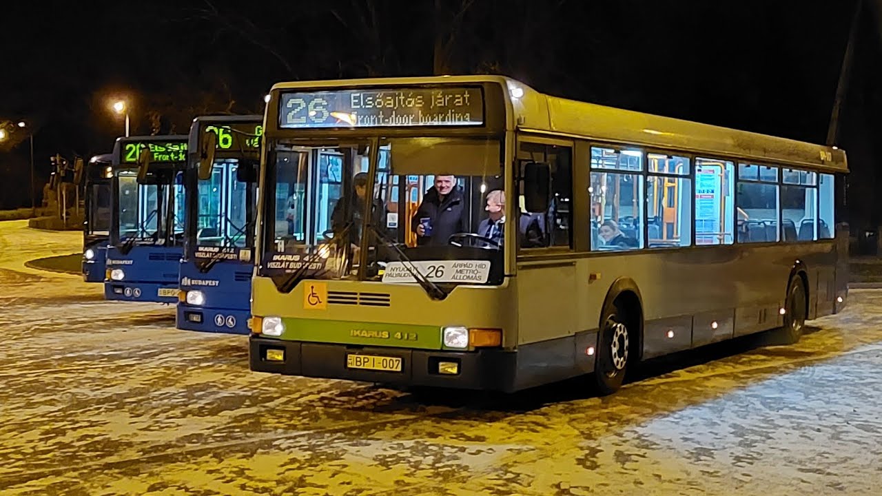 Búcsú az Ikarus 412-től 1.rész | 26-os busz Göncz Árpád vkp. M- Nyugati Pu. M | Ikarus 412, BPI-007