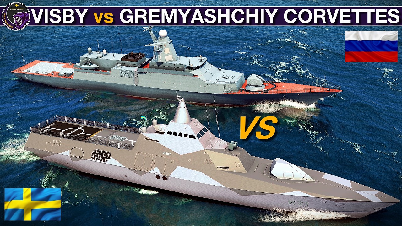 Swedish Visby Stealth Corvette vs Russian Gremyashchiy Corvette | Sea Power