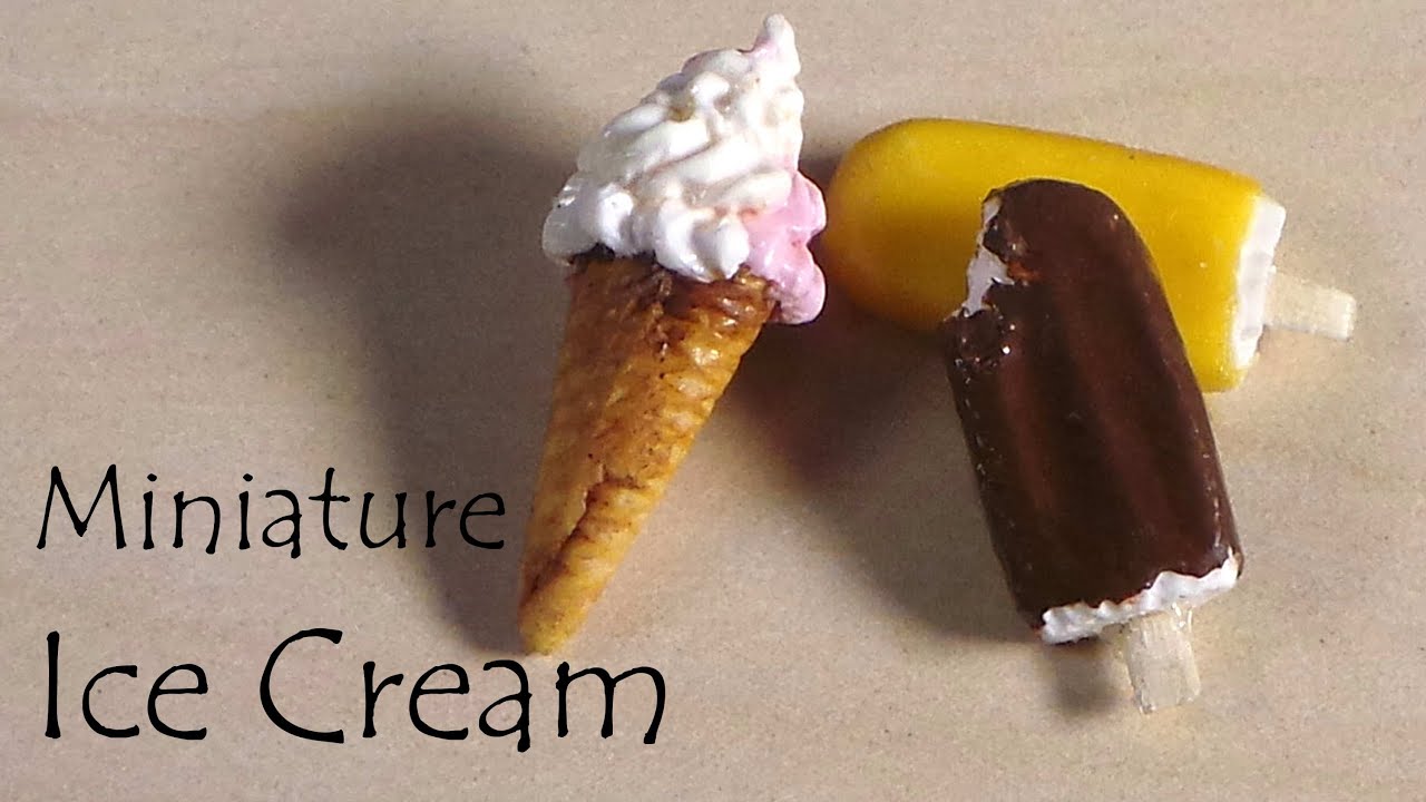 Miniature Popsicle/Creamsicle & Ice Cream Cone - Polymer Clay Tutorial