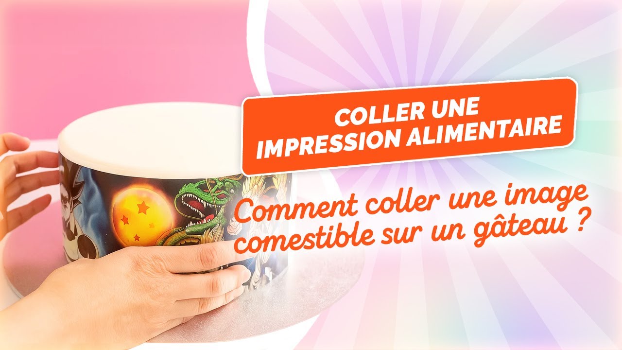 Comment coller une image comestible, impression alimentaire,  disque azyme sur un gâteau