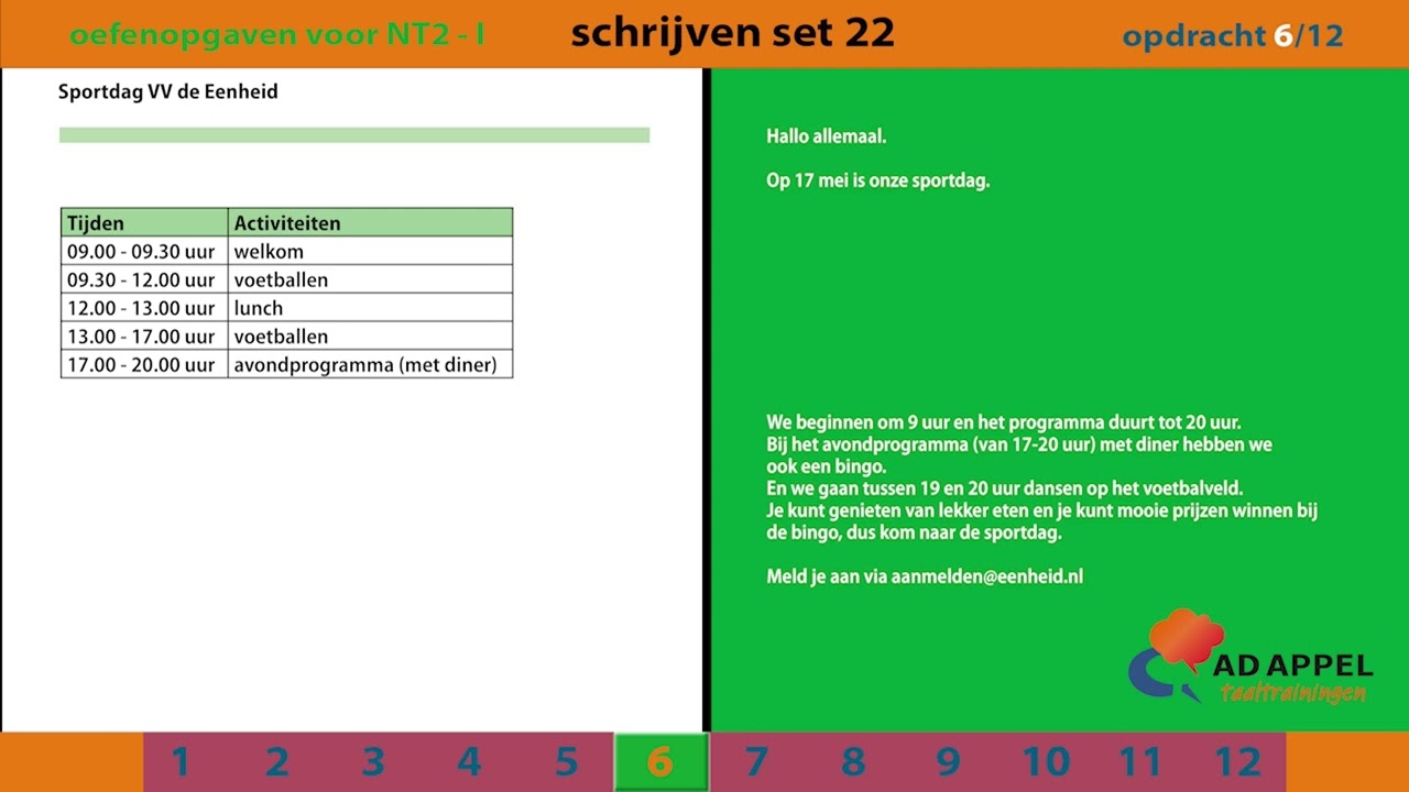 Staatsexamen B1 - Examenopgaven Set 22 – Schrijven.