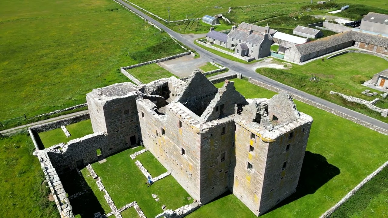 Noltland Castle 4k drone