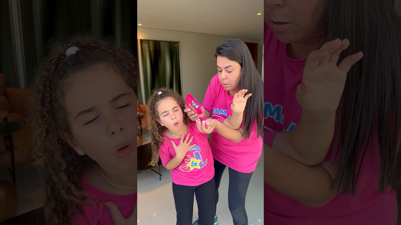 A FILHA GULOSA COMENDO BALA FINI *engasgou