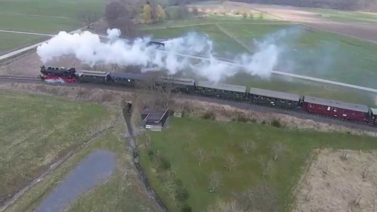 Eisenbahn Hessencourrier aus der Luft mit Quadkopter DJI Phantom 2 Vision Plus V3