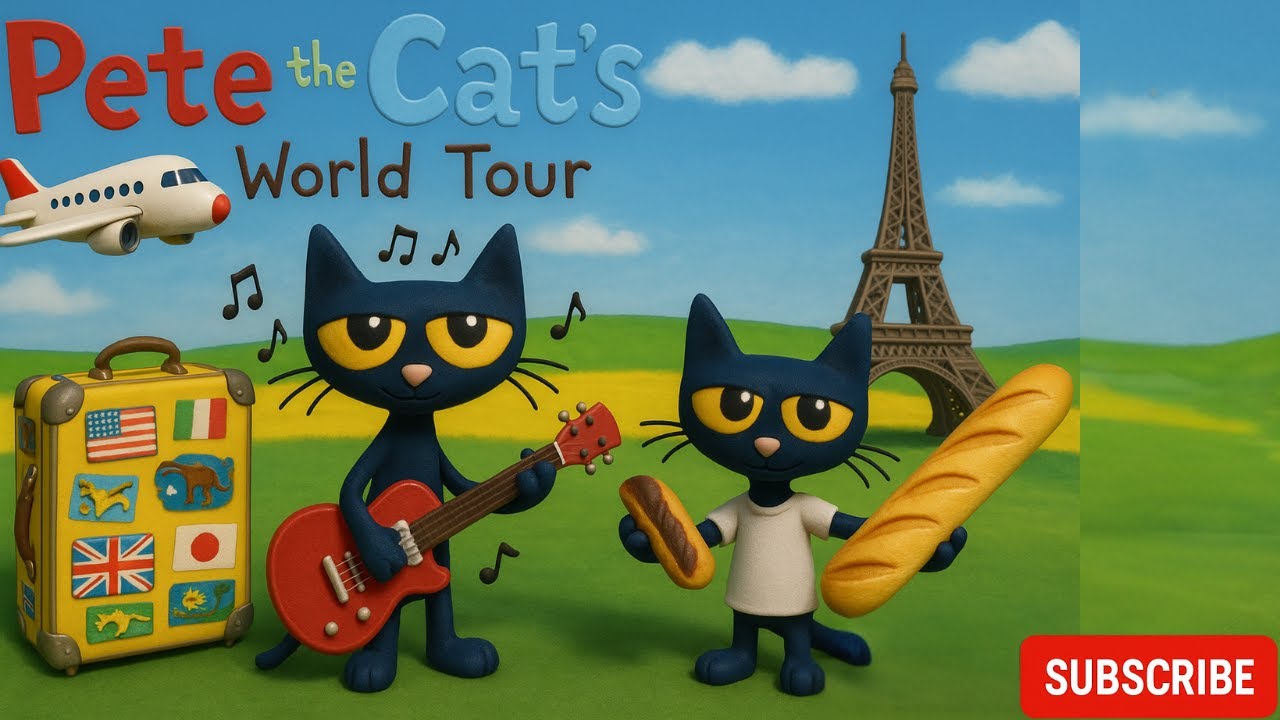 Pete The Cat's world tour by James dean  | bedtime stories read aloud