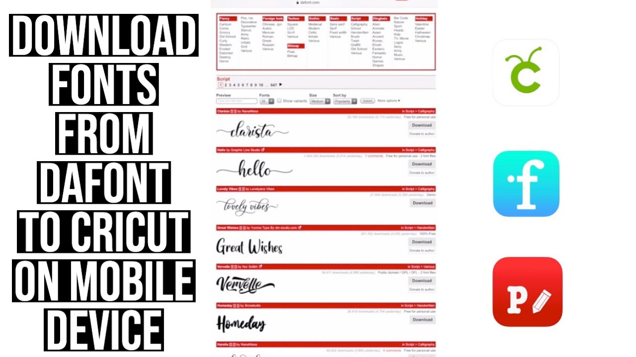HOW TO DOWNLOAD FONTS FROM DAFONT TO CRICUT DESIGN SPACE ON A MOBILE DEVICE | IPHONE/IPAD & ANDROID