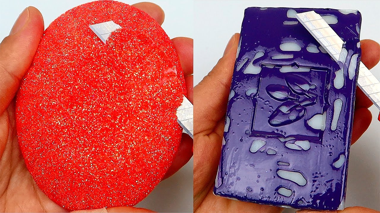 Relaxing Soap Carving. ASMR. Satisfying Soap Cutting-36