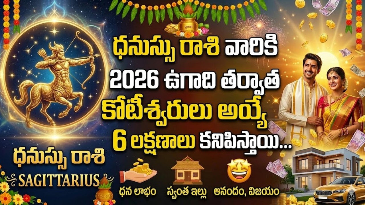 ధనుస్సురాశి వారికి 2026 ఉగాది తర్వాత  కోటీశ్వరులు అయ్యే ముందు 6 లక్షణాలు కనిపిస్తాయి 💰😱|Dhanusurashi