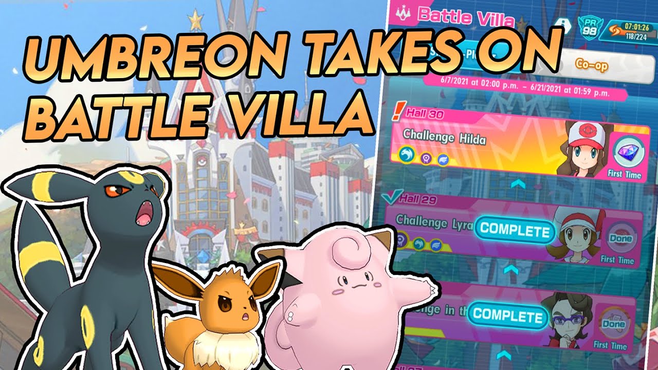 Umbreon Conquers Battle Villa!!! Pokemon Masters EX Battle Villa Hall 20, 25 & 30