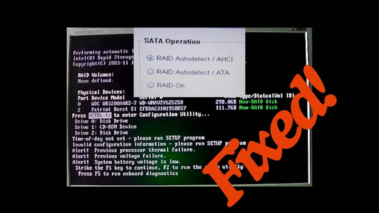 DELL not booting? | AHCI - RAID | Drives Configuration