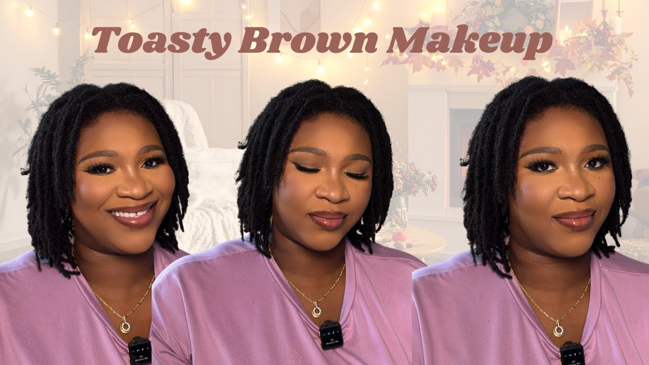 Toasty Brown Makeup Tutorial | Fall Glam For Dark Skin Girls | Natural Warm Soft-Glam Look