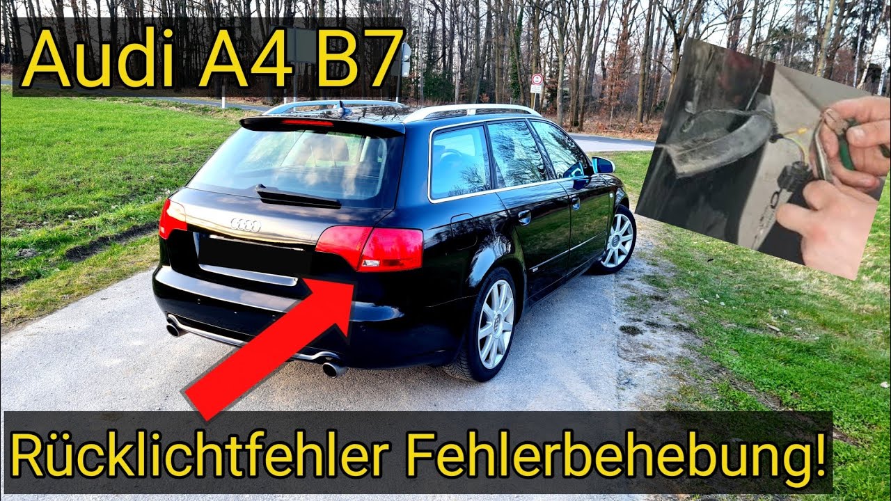 Audi A4 B7 Lampenträger und Pins hinten erneuern, Rücklichtfehler reparieren