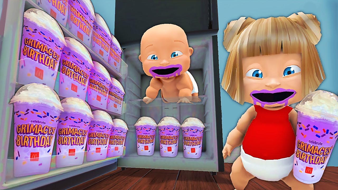 Baby & Girlfriend Drink GRIMACE SHAKE!