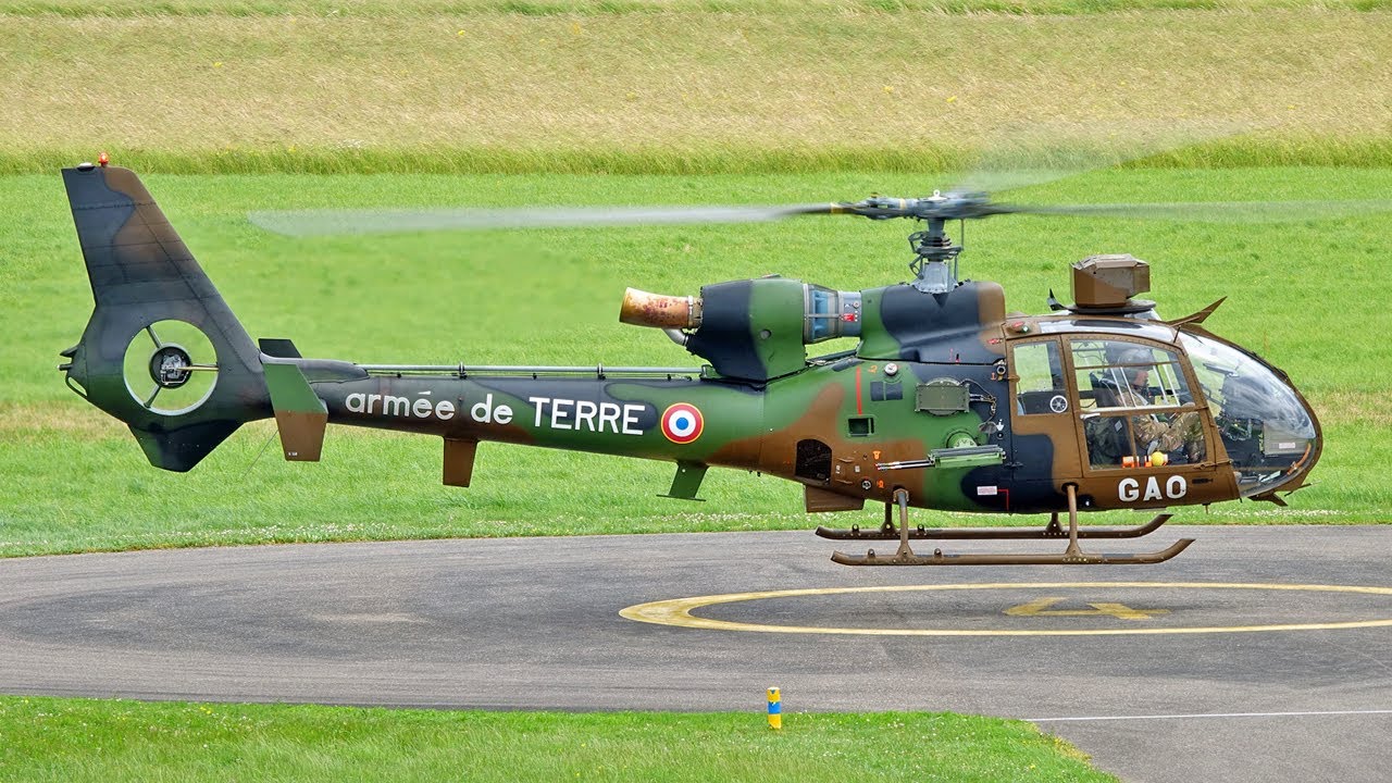 Aerospatiale SA342M Gazelle | Startup & Takeoff at Nancy Essey Airport #aviation #army #helicopter