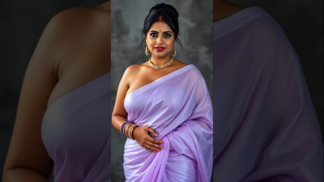 💜✨ Elegant Lavender Saree Look for Modern Indian Women! 🌸 | Festive & Stylish Drapes #plussizesaree