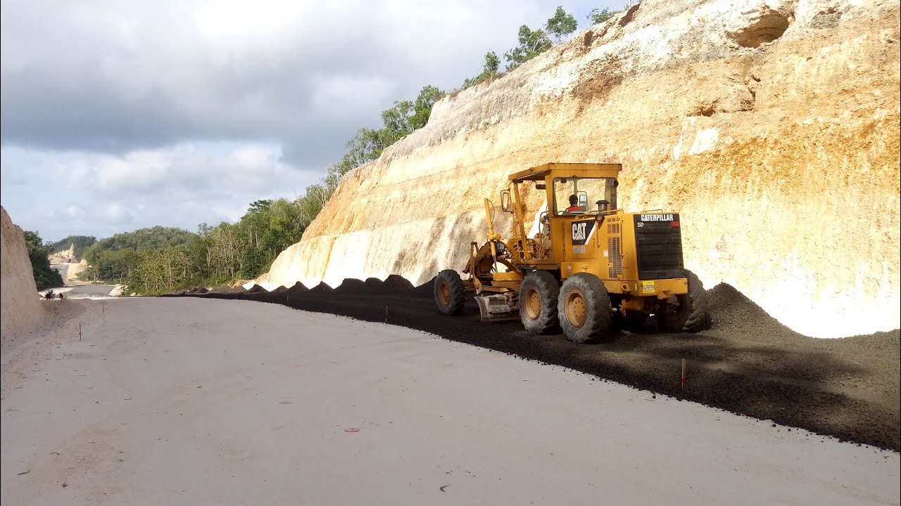 Eps 2# Motor Grader Hampar Agregat Kelas A# proyek JJLS