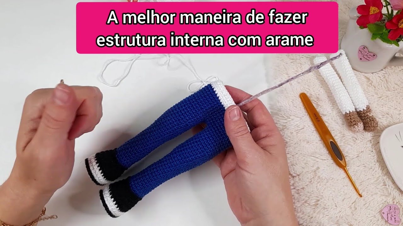 Amigurumi passo a passo  _ como fazer estrutura interna com arame