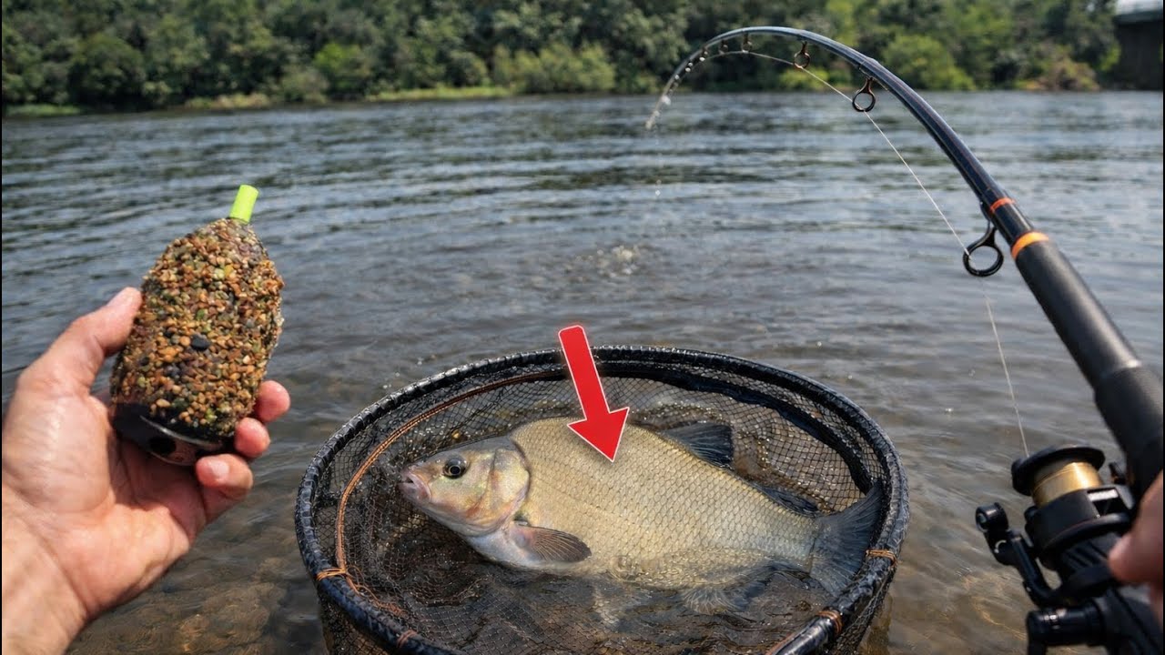 Pêche au feeder en rivière à la recherche des belles brèmes de Angers.