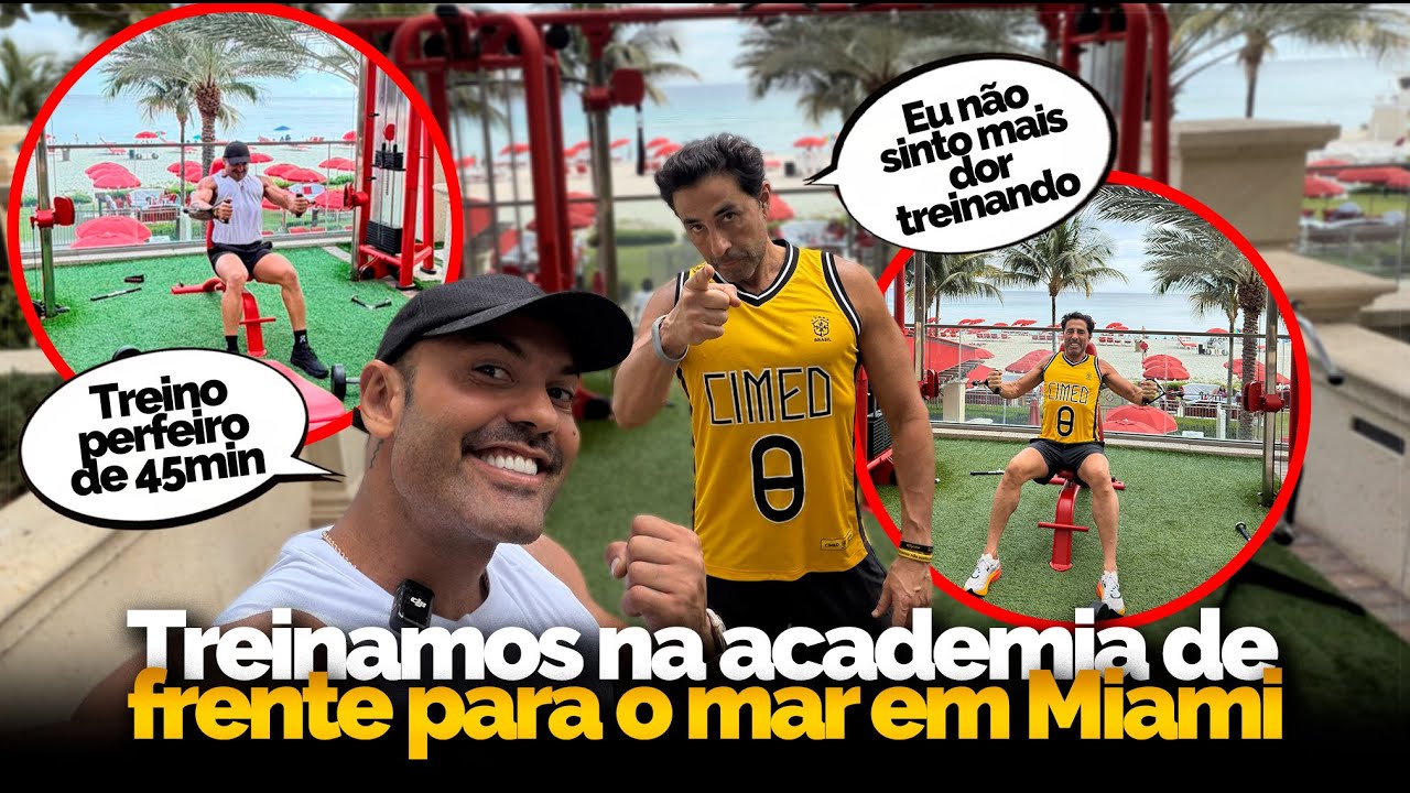 TREINEI COM O ADIBE DE FRENTE PARA O MAR EM MIAMI ! 💪🌴
