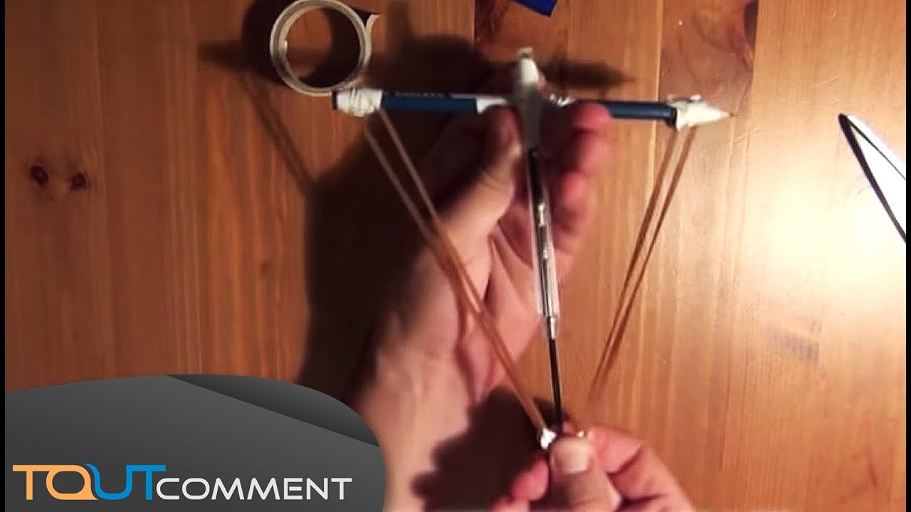 Faire une petite arbalète avec un stylo et un crayon