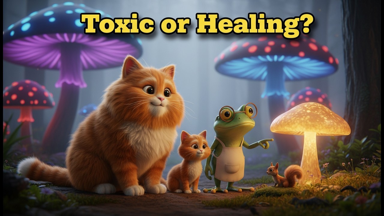 Milo, Sunny, explore mushroom forest: Finding the Healing Fungi