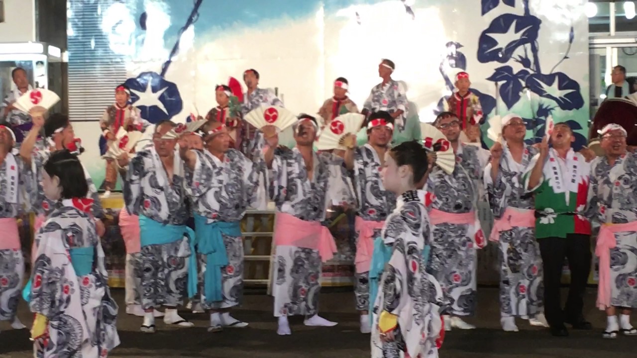 木場小路萬燈と吉田まつり竿灯とのコラボ平成29年7月21日