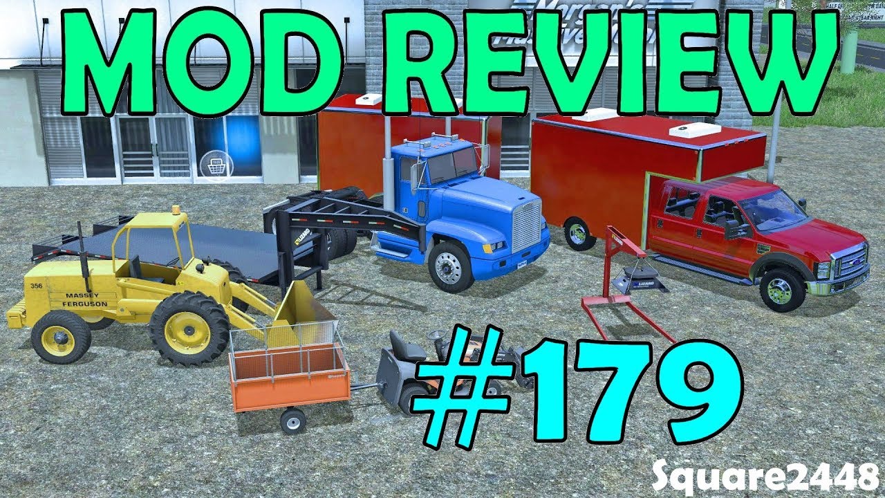 Farming Simulator 17 Mod Review #179 Semi, Gooseneck Trailer, Lawn Tractor Pack & Loader