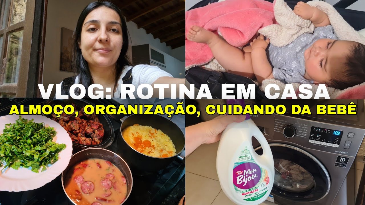 VLOG: rotina dona de casa, almoço caseiro, limpeza e organização na casa, cuidando da bebê !